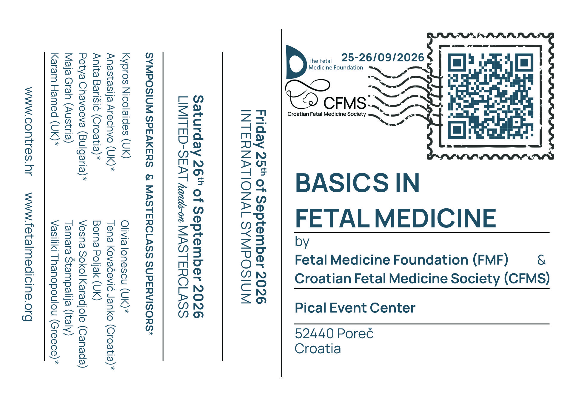 Stražnja strana razglednice Basics in Fetal Medicine 2026